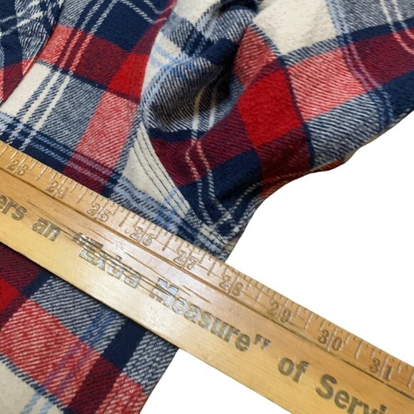 C.E. Schmidt Workwear Mens Red White & Blue Plaid Button-Up Flannel Shirt 2X - Picture 4 of 10